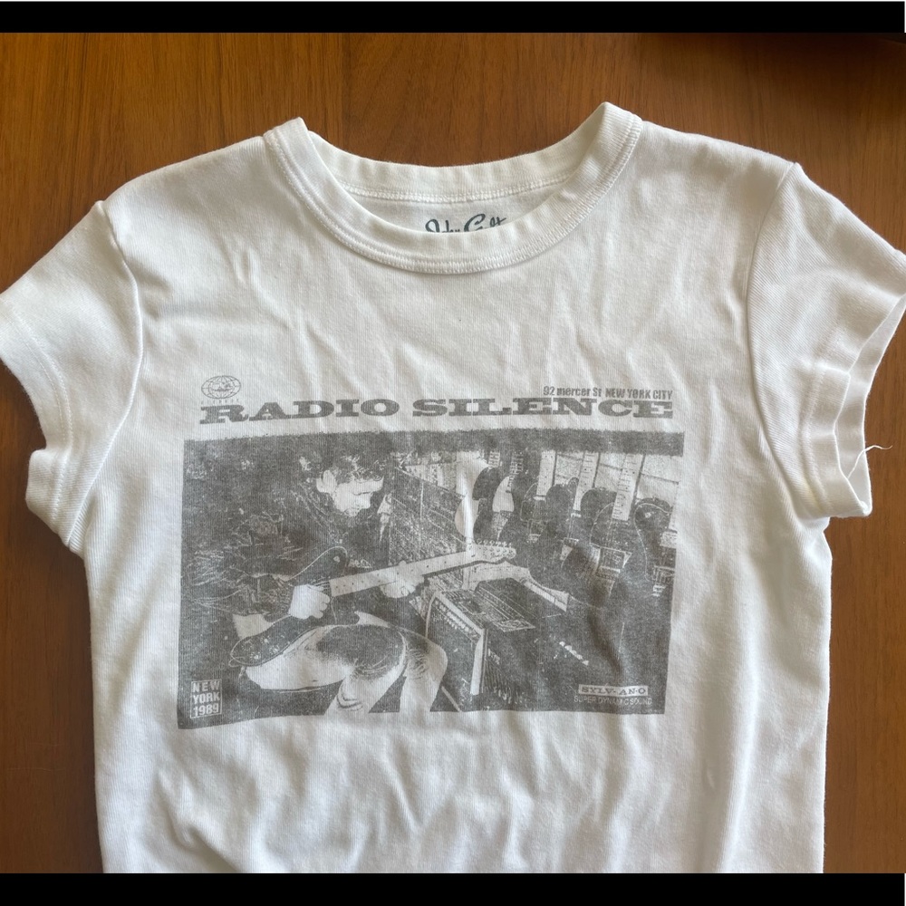 Brandy Melville Radio Silence White T-Shirt